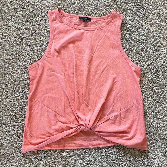 J. Crew Tops - J Crew Slub Twist-Front Tank Tropical Coral Size Medium